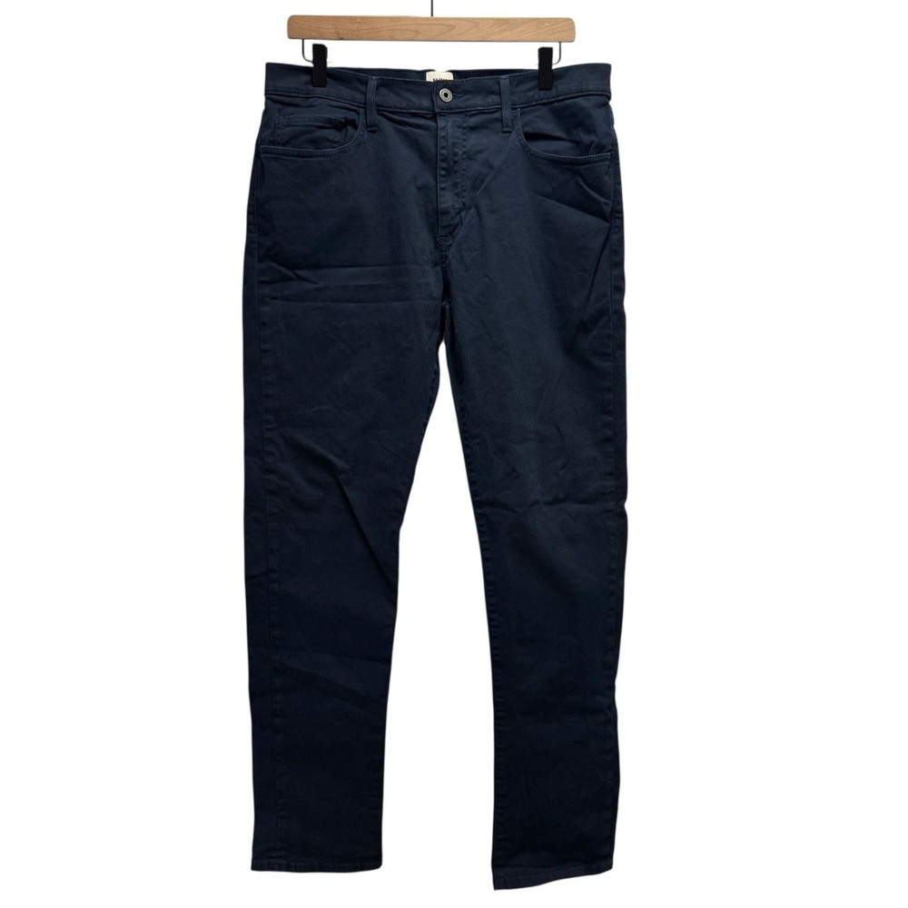Flint & Tinder Men's Sz 34 Slim Navy Tapered Leg Cotton 5-Pocket Chino Pants USA